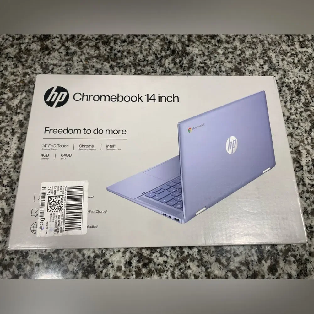 UNOPENED! HP 14”x360 FHD Touch Chromebook Laptop Intel N100 64GB Sky Blue